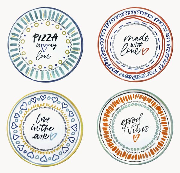 Set di 4 piatti per pizza Cinzia