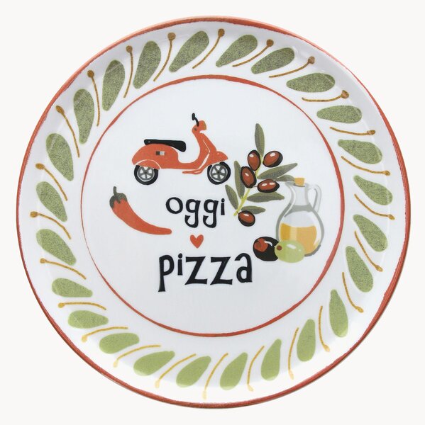 Set di 6 piatti rotondi per pizza Cinzia Oggi Pizza