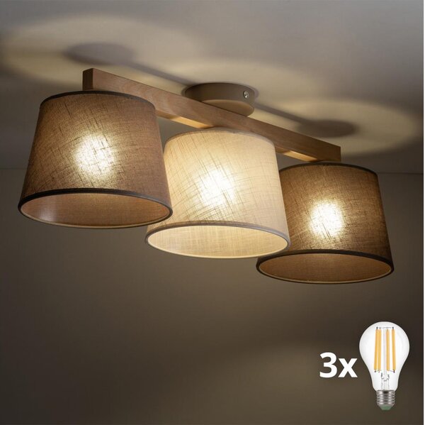BRILAGI - Plafoniera LED LATTE SABIA 3xE27/15W/230V pino/misto