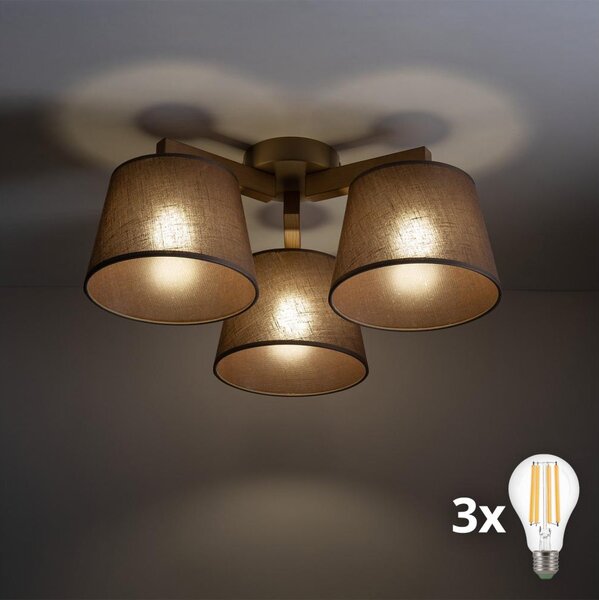 BRILAGI - Lampadario a soffitto a LED LATTE SABIA 3xE27/15W/230V pino/marrone