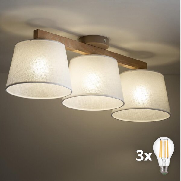 BRILAGI - Lampadario LED da soffitto LATTE SABIA 3xE27/15W/230V pino/bianco