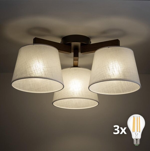 BRILAGI - Lampadario LED a soffitto LATTE 3xE27/15W/230V pino/beige
