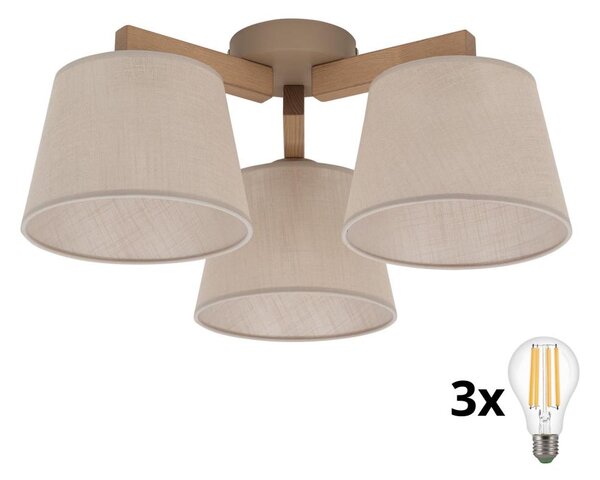BRILAGI - Lampadario LED a montaggio superficiale LATTE SABIA 3xE27/15W/230V pino/beige