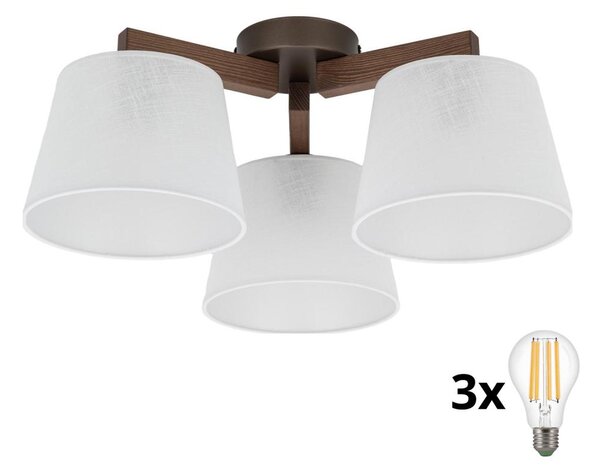 BRILAGI - LED Lampadario a plafone LATTE 3xE27/15W/230V pino/bianco