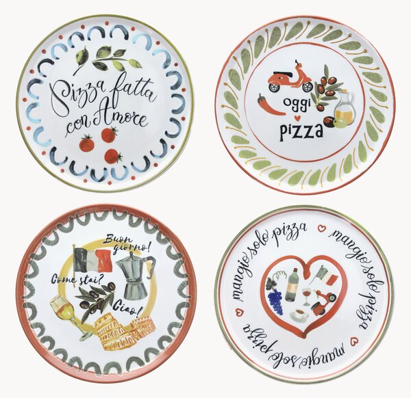 Set di 4 piatti per pizza Cinzia