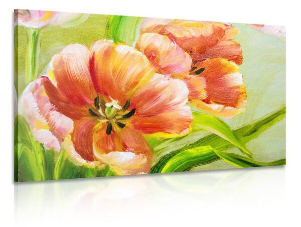 Quadro su tela – Tulipani rossi in stile vintage
