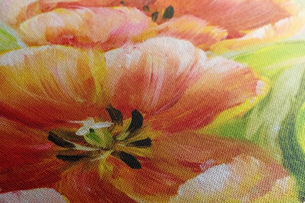 Quadro su tela – Tulipani rossi in stile vintage