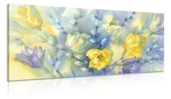 Stampa su tela – Tulipani gialli in acquerello
