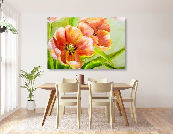 Quadro su tela – Tulipani rossi in stile vintage