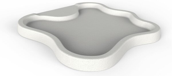 Piatto Doccia da Esterno Giardino in Polietilene HD Arkema Lake Dimensioni 107x103xh 9 cm superficie antisdrucciolo effetto pietra colore Bianco
