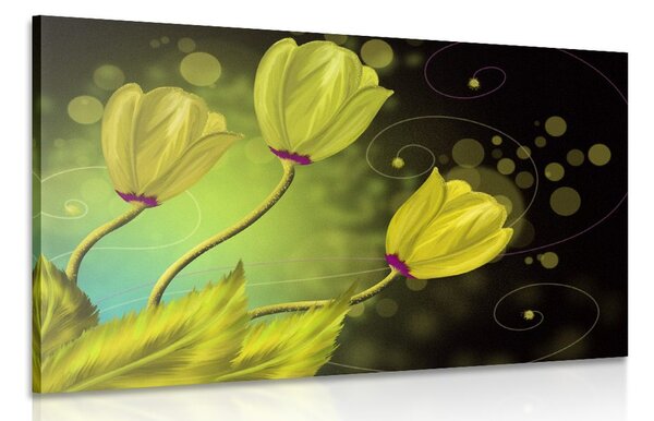 Quadro su tela – Fiori d'oro