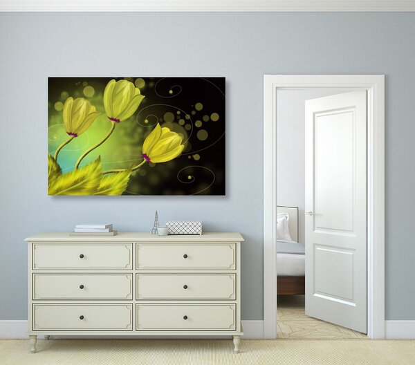 Quadro su tela – Fiori d'oro