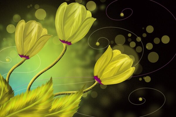 Quadro su tela – Fiori d'oro