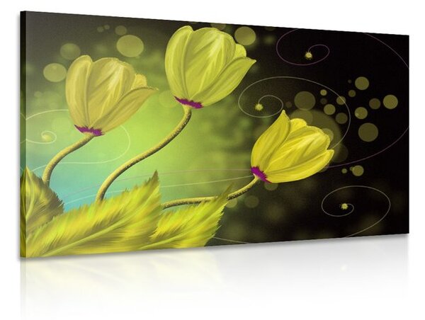 Quadro su tela – Fiori d'oro
