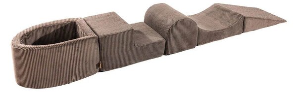 Gioco per psicomotricità marrone in velluto a coste 5 pz altezza totale 30 cm 250x45 cm Montessori – Meowbaby