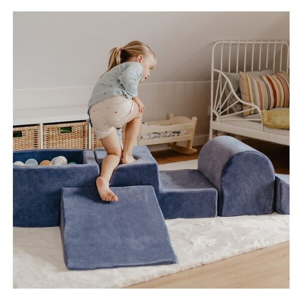 Gioco per psicomotricità grigio chiaro in velluto 3 pz altezza totale 30 cm 45x143 cm Montessori – Meowbaby