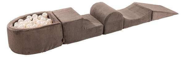Set per psicomotricità marrone in velluto a coste 250x45x30 cm Montessori – Meowbaby
