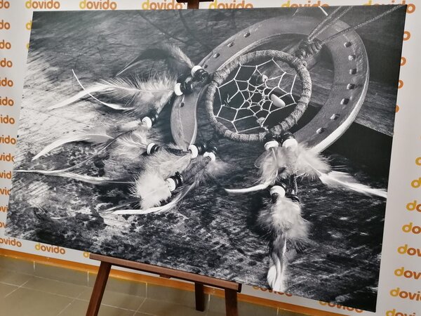 Quadro su tela – Acchiappasogni in bianco e nero