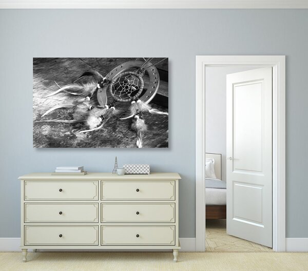 Quadro su tela – Acchiappasogni in bianco e nero