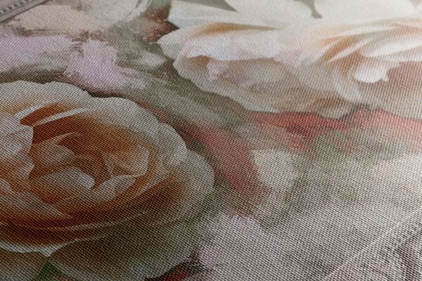 Quadro su tela – Rosa in cornice storica