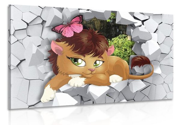 Quadro su tela – Cucciolo di leone adorabile