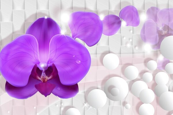 Quadro su tela – Orchidea su sfondo astratto