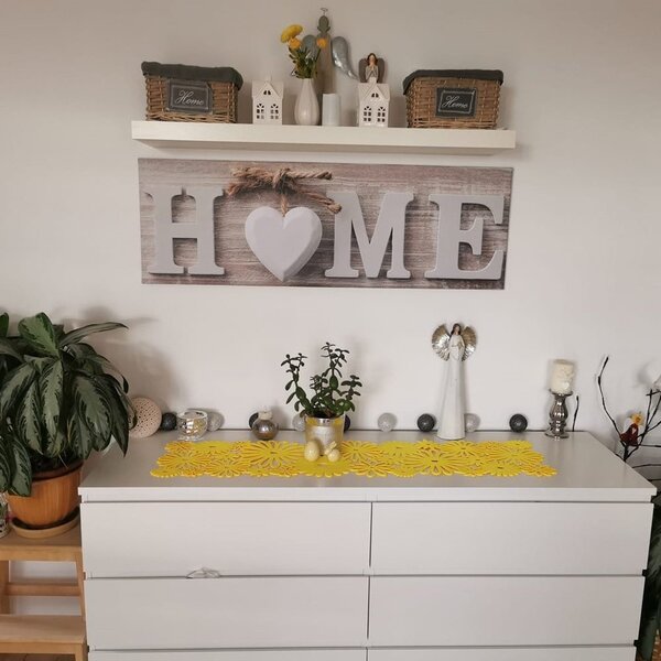 Quadro su tela – Con scritta Home in stile vintage