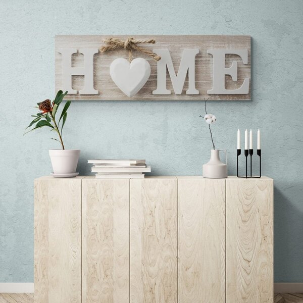 Quadro su tela – Con scritta Home in stile vintage