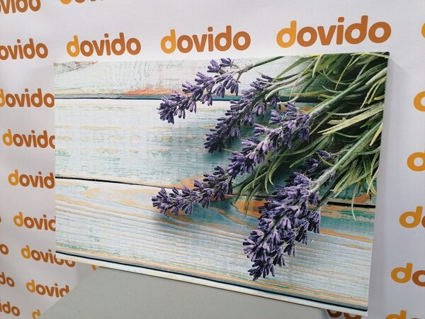 Stampa su tela – Lavanda su sfondo di legno