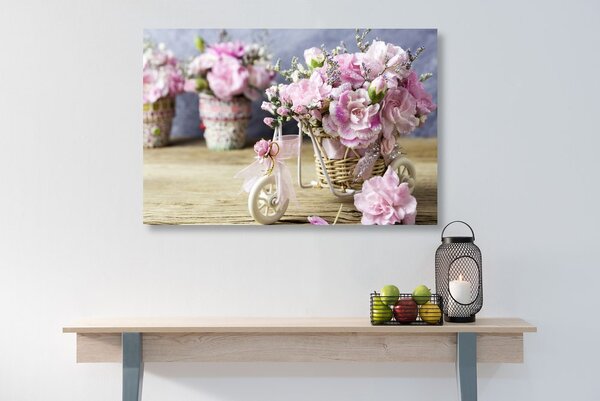 Quadro su tela – Garofano rosa romantico in stile vintage