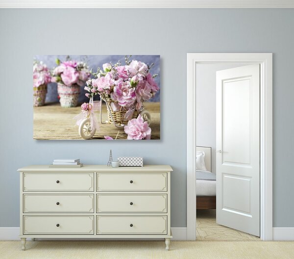 Quadro su tela – Garofano rosa romantico in stile vintage