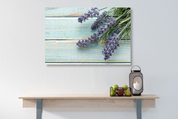 Stampa su tela – Lavanda su sfondo di legno
