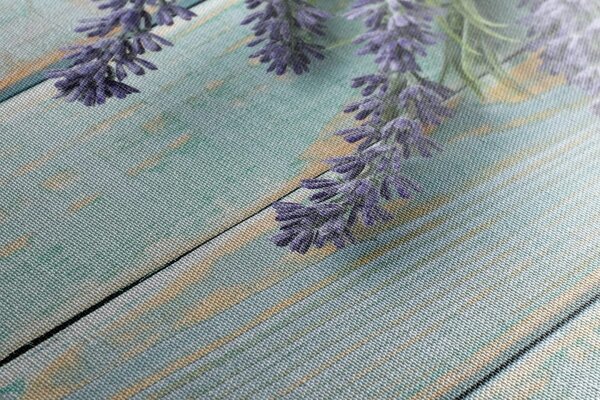 Stampa su tela – Lavanda su sfondo di legno