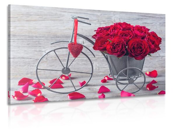 Stampa su tela – Bicicletta piena di rose