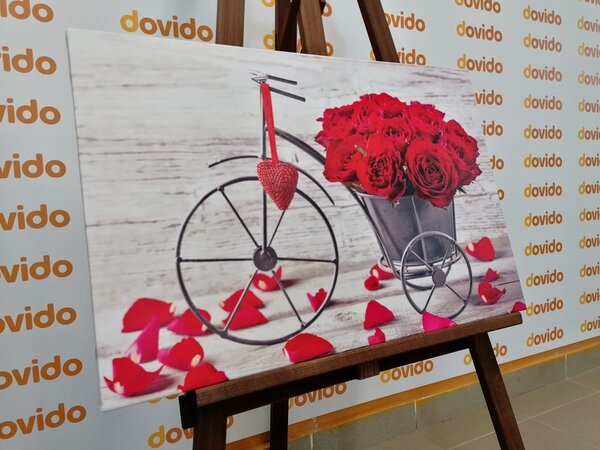 Stampa su tela – Bicicletta piena di rose