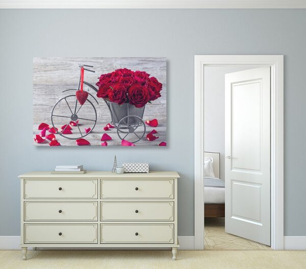 Stampa su tela – Bicicletta piena di rose