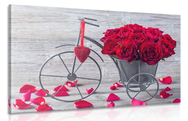 Stampa su tela – Bicicletta piena di rose