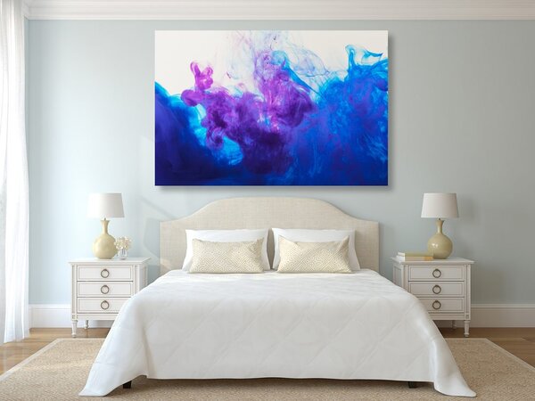 Stampa su tela – Inchiostro in sfumature blu-viola