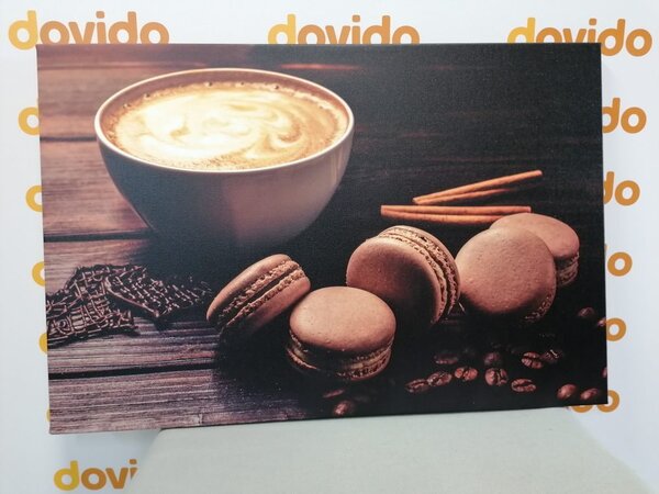 Quadro su tela – Caffè con macaron al cioccolato