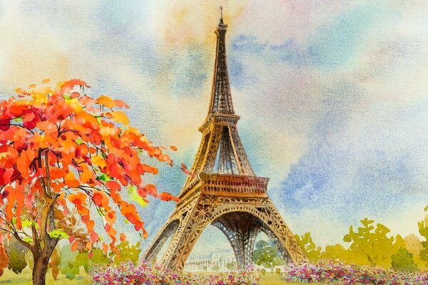 Stampa su tela – Torre Eiffel in colori pastello