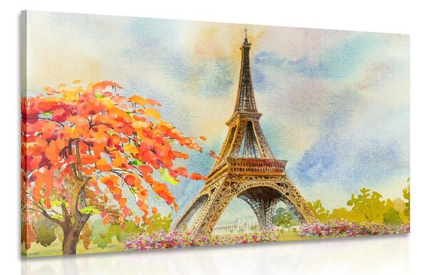 Stampa su tela – Torre Eiffel in colori pastello