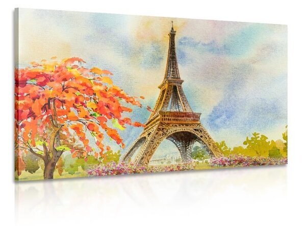 Stampa su tela – Torre Eiffel in colori pastello