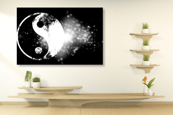 Quadro su tela – Simbolo Yin e Yang in bianco e nero