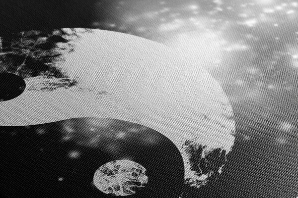 Quadro su tela – Simbolo Yin e Yang in bianco e nero