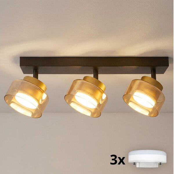 Brilagi - LED Faretto orientabile AURA LUX 3xGX53/30W/230V nero/oro