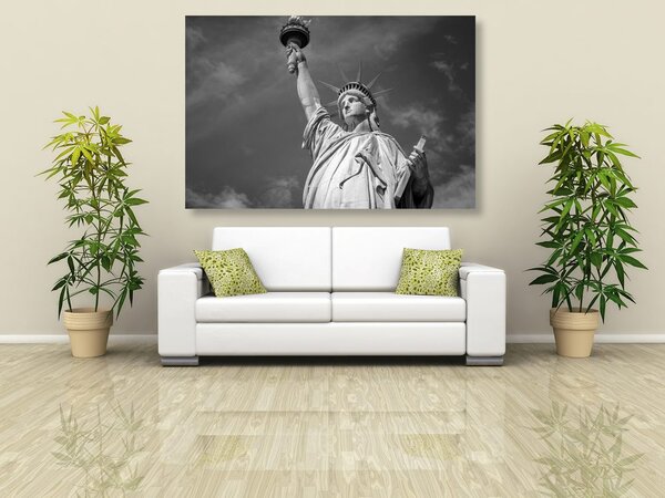 Stampa su tela – Statua della Libertà in bianco e nero