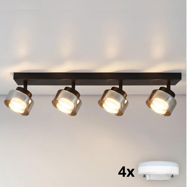 Brilagi - LED Faretto AURA LUX 4xGX53/30W/230V nero/fumé