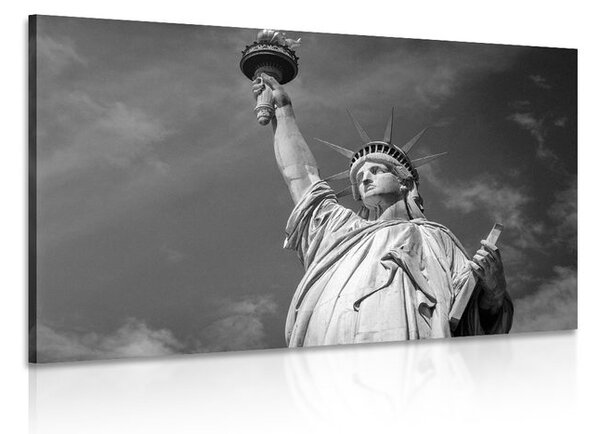 Stampa su tela – Statua della Libertà in bianco e nero