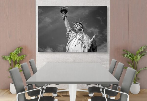 Stampa su tela – Statua della Libertà in bianco e nero