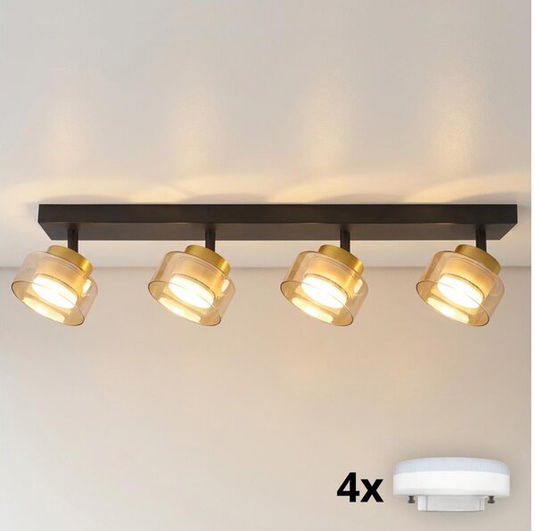 Brilagi - LED Faretto AURA LUX 4xGX53/30W/230V nero/oro